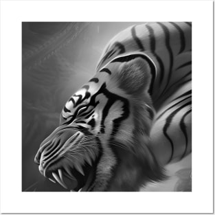 The Tiger Black and White Posters and Art